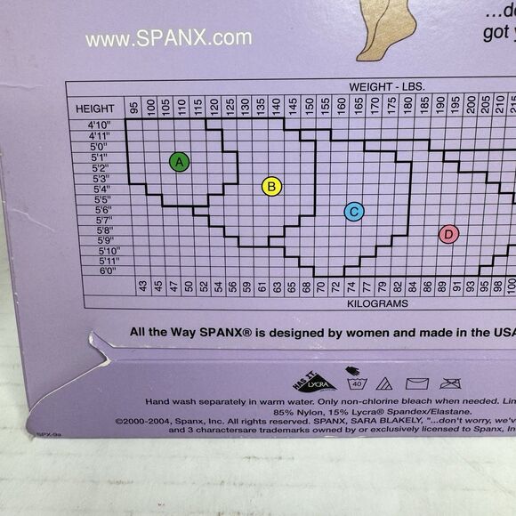 Vtg All The Way Spanx by Sara Blakely Full Length Pantyhose Cocoa Brown Size C - Picture 3 of 9